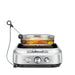 Breville Induction cooktop cooker front view with Salmon fillet submerged in liquid